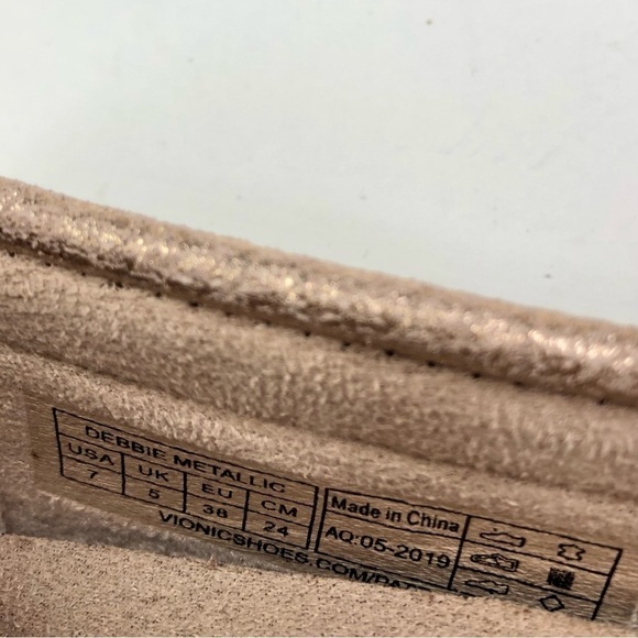 Vionic Debbie Metallic rose gold mocs moccasins loafers orthopedic 7 - Picture 9 of 11